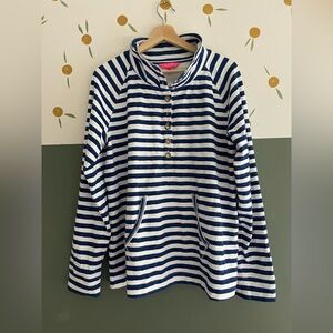 Lilly Pulitzer Upf 50 Captain Popover Bright Navy Positano Stripe Size XL